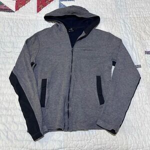 Aether Full Zip Hoodie Gray Black‎ Contrast Technical Mid Layer Mens Medium